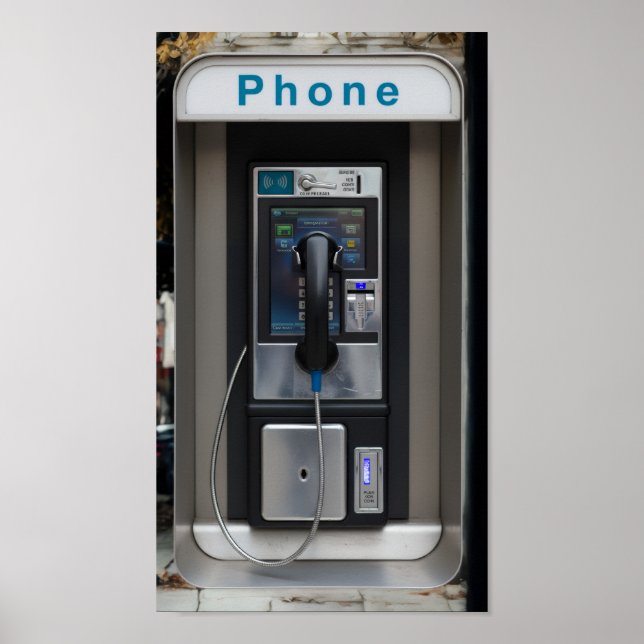 Affiche Conception de téléphone public rétro, Art de cabin (Devant)