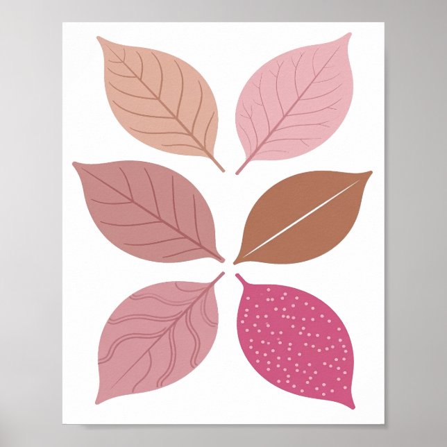 Affiche Conception de texte de feuilles d'AUTOMNE argentée (Devant)