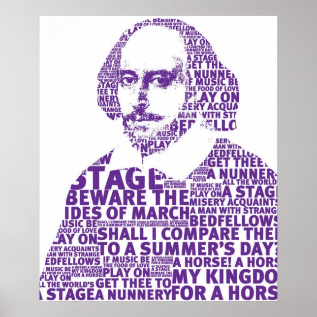 Affiche Conception de texte de Purple Shakespeare (Devant)