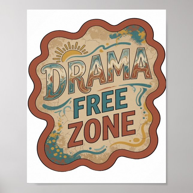 Affiche Conception de texte de ZONE SANS DRAME Orange Dyna (Devant)