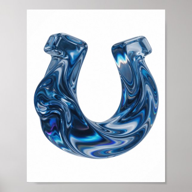 Affiche Conception de texte en EAU Bleue Gras (Devant)