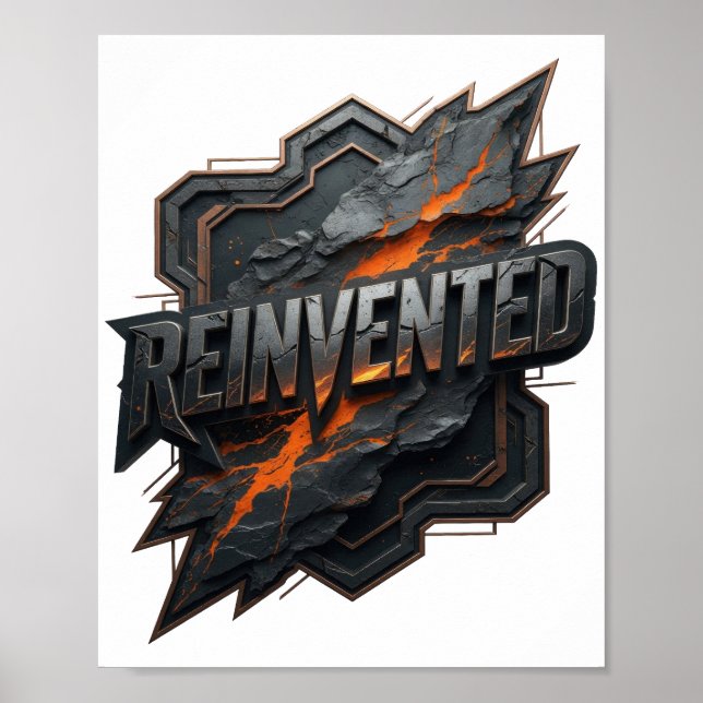 Affiche Conception de texte Gris CRISP REINVENTED (Devant)