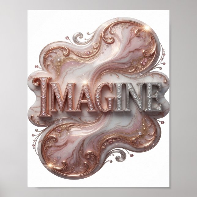 Affiche Conception de texte IMAGINE Silver Snappy (Devant)