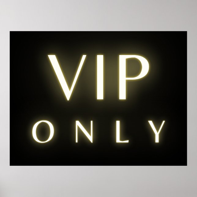Affiche Conception de texte Luxe néon réservée aux Vip (Devant)