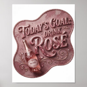 Affiche Conception de texte Rose à boire Rose Vibrant Pink