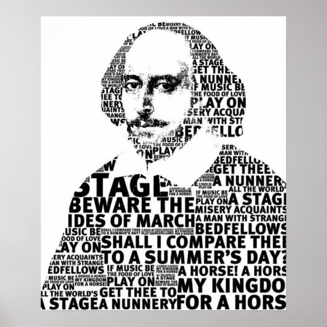 Affiche Conception de texte Shakespeare (Devant)