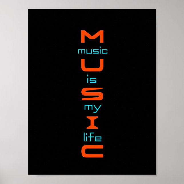 Affiche Conception de texte sur la musique (Devant)