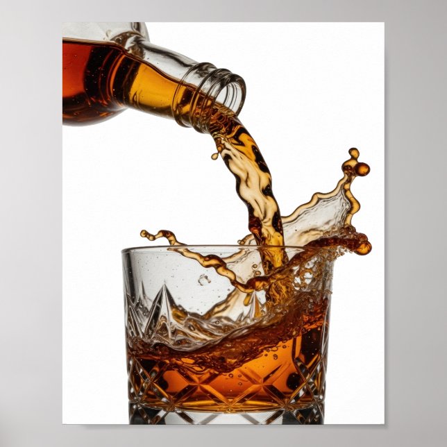 Affiche Conception de texte tendance argenté WHISKY SPLASH (Devant)