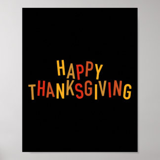 Affiche Conception de Thanksgiving joyeuse adorable couleu