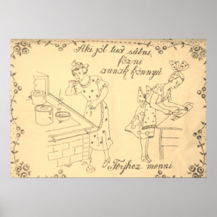 Affiche conception de tissu mural hongrois