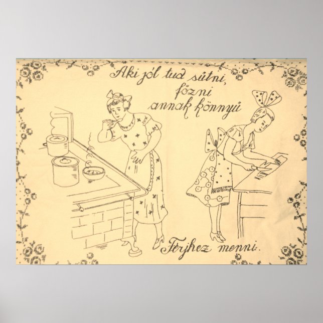 Affiche conception de tissu mural hongrois (Devant)