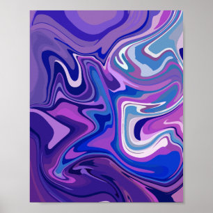 Affiche Conception de tourbillon violet et bleu abstrait