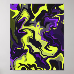 Affiche Conception de tournevis vert citron et violet