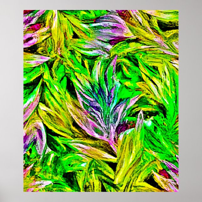 Affiche Conception de traits Plantes dynamiques (Devant)