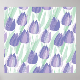 Affiche Conception de tulipe : violet clair floral.