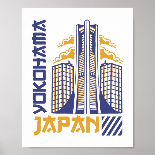 Affiche Conception de typographie de la skyline futuriste  (Devant)