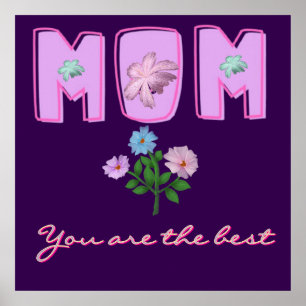 Affiche Conception de typographie maman personnalisée,