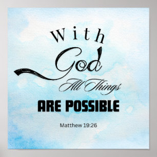 Affiche Conception de typographie Matthieu 19:26