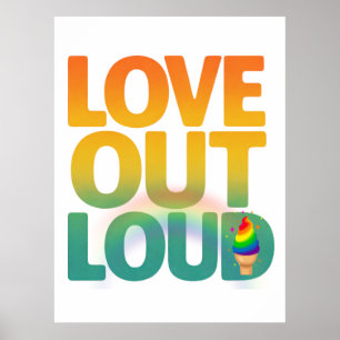 Affiche Conception de typographie Rétro Fierté Amour à hau