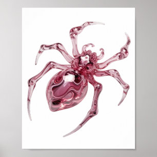 Affiche Conception de verre araignée en verre rose vif