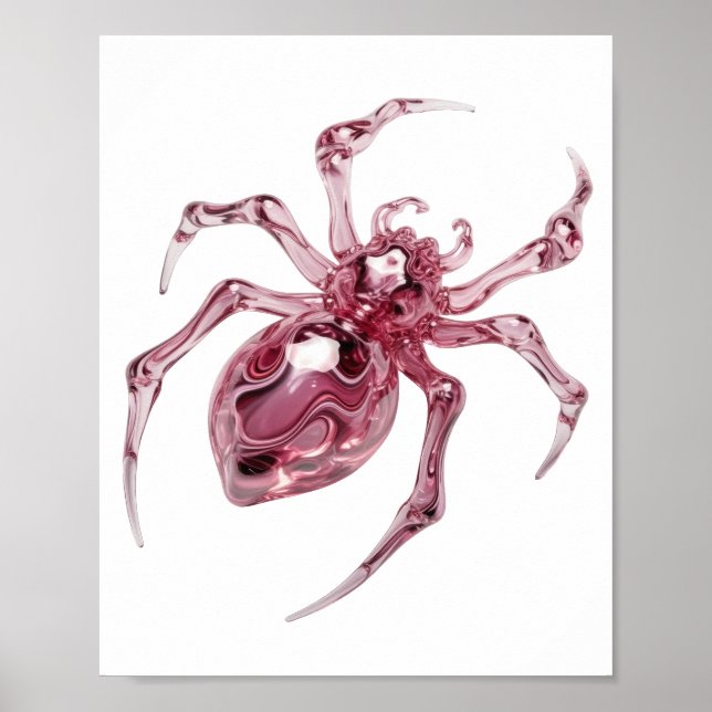 Affiche Conception de verre araignée en verre rose vif (Devant)