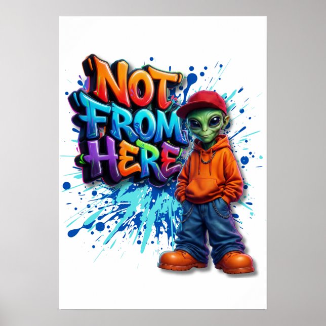 Affiche Conception de vêtements de rue d'extra-terrestre d (Devant)