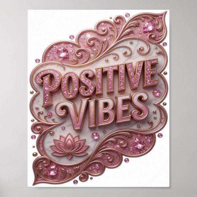 Affiche Conception de VIBES POSITIVES Or Edgy (Devant)