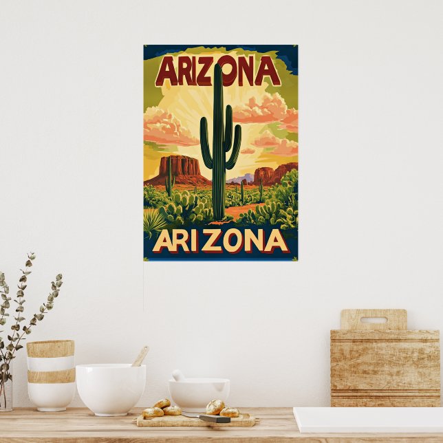 Affiche Conception de voyage vintage en Arizona (Cuisine)