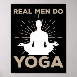 Affiche Conception de yoga amusante pour hommes pose de yo