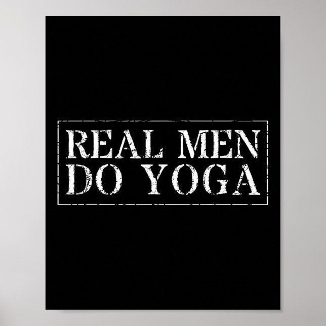 Affiche Conception de yoga pour hommes Les vrais hommes fo (Devant)