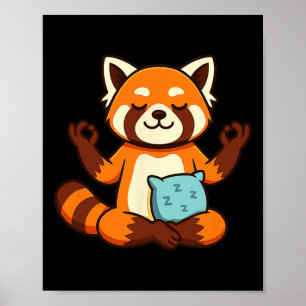 Affiche Conception de yoga zen méditation Panda roux