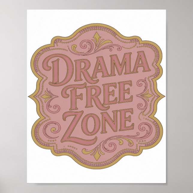 Affiche Conception de ZONE SANS DRAME en or moderne (Devant)