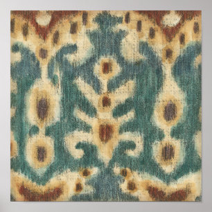 Affiche Conception décorative d'un tissu Ikat par Charikli