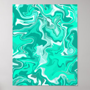 Affiche Conception d'effet de marbre vert abstrait