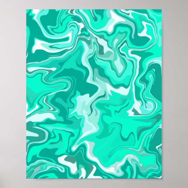 Affiche Conception d'effet de marbre vert abstrait (Devant)