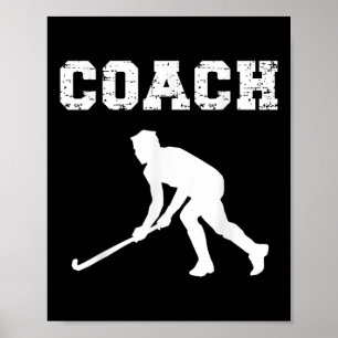 Affiche Conception d'entraîneur de hockey sur gazon. Instr