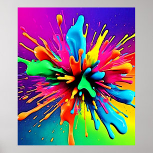 Affiche Conception d'explosion de peinture vibrante