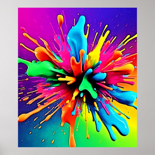 Affiche Conception d'explosion de peinture vibrante (Devant)