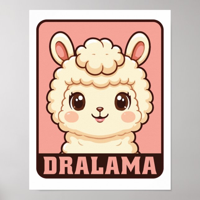Affiche Conception d'illustration de lama mignon (Devant)