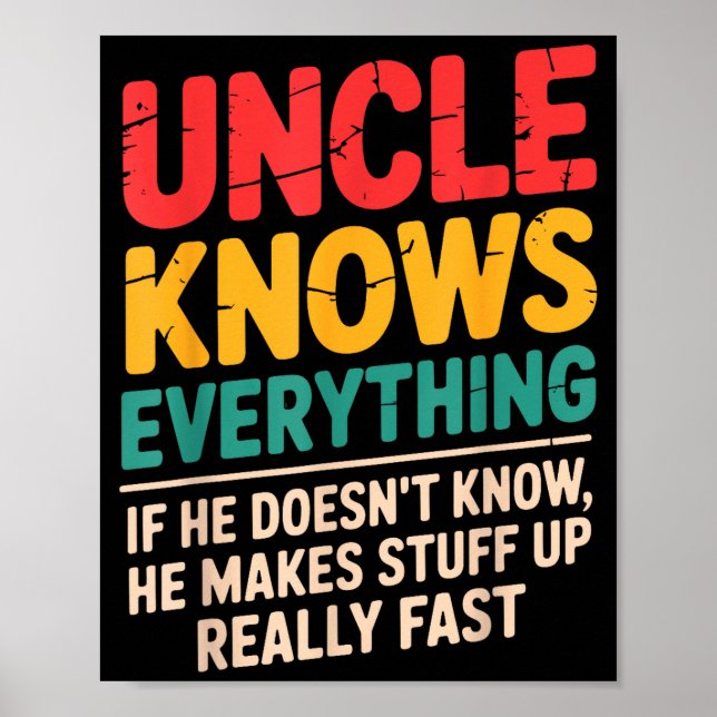 Affiche Conception d'oncle cool pour les hommes oncles de  (Devant)