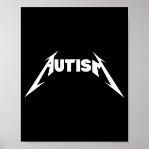Affiche Conception drôle Autisme Squelette Mème Métal Rock