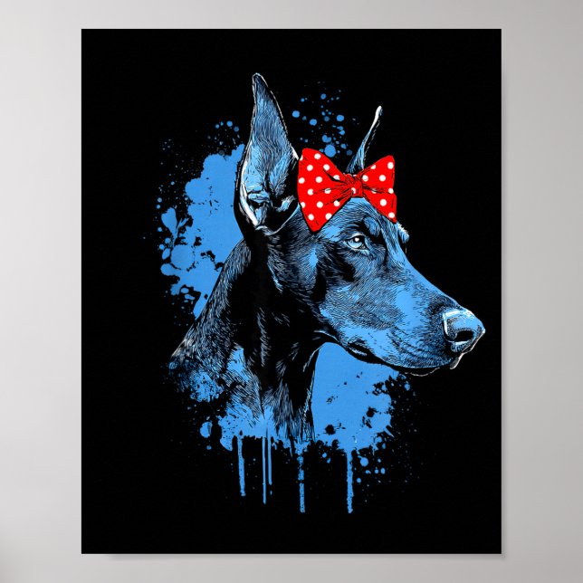 Affiche Conception drôle de doberman pour la fête des mère (Devant)