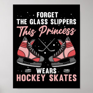 Affiche Conception drôle de hockey sur glace pour filles f