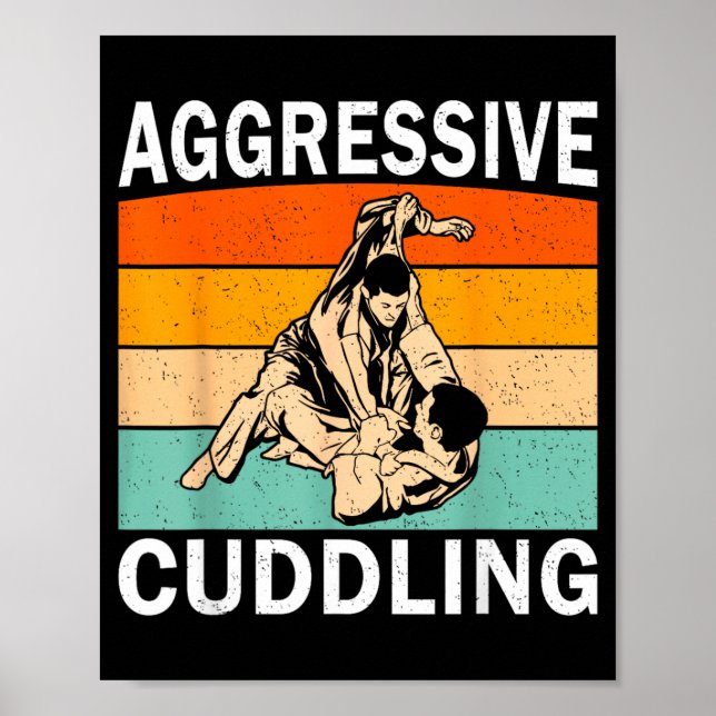 Affiche Conception drôle de Jiu Jitsu Hommes Femmes Enfant (Devant)