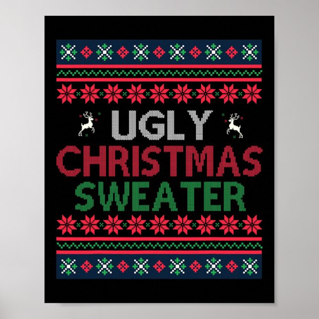 Affiche Conception drôle de Noël Sweater de Noël laid pour (Devant)