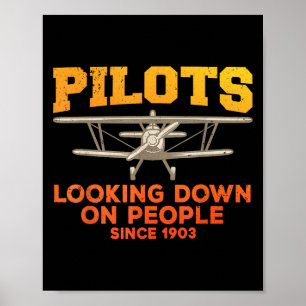 Affiche Conception drôle de pilote pour hommes femmes avia