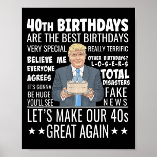 Affiche Conception du 40e anniversaire - Drôle Citation de