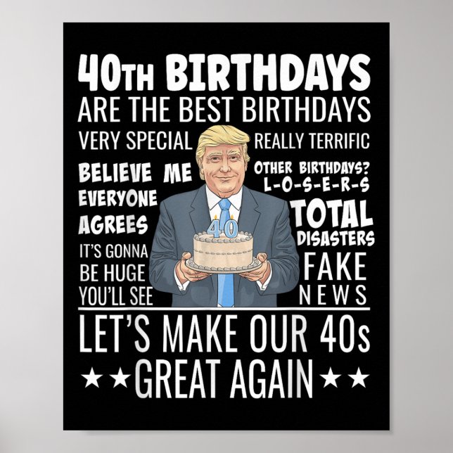 Affiche Conception du 40e anniversaire - Drôle Citation de (Devant)