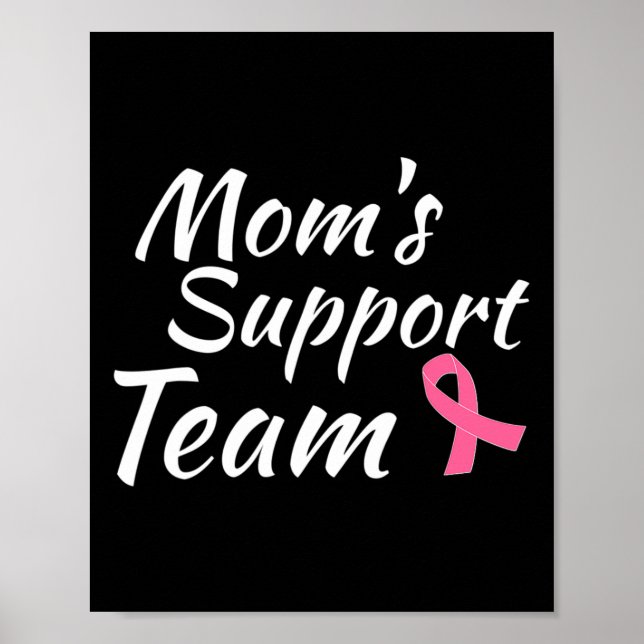 Affiche Conception du cancer du sein Moms Soutien de l'équ (Devant)