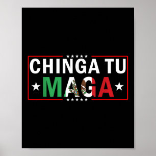 Affiche Conception du drapeau Chinga Tu Mexico